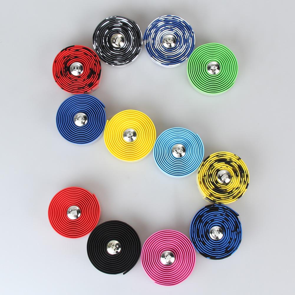 2PCS Cycling Road Bike Sports Cork Anti-slip Bicycle Handlebar Belt Wrap Bar Tape+ 2 Bar Plug Bicycle Accessories Cycling Parts