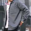 Men's Cardigan Small Checkered Long Sleeved Shirt Jacket Casual Large Size