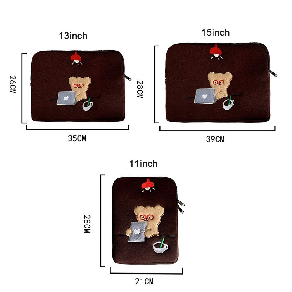 Cartoon Bear Tablet Sleeve Bag Shockproof Tablet Sleeve Case Cute Laptop Storage Bag