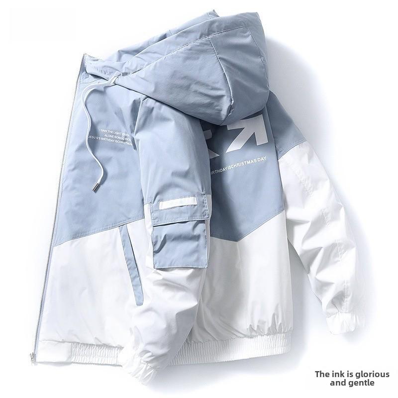 Men's Spring/Autumn Hooded Casual Korean-Style Jacket - Trendy, Lightweight Fashion for Students