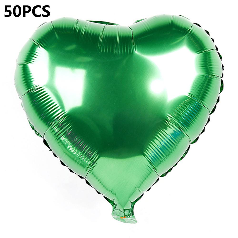 PJ-Q11 50Pcs 44cm Colorful Heart Shape Aluminum Foil Balloons Inflatable Balloons for Birth Wedding Birthday