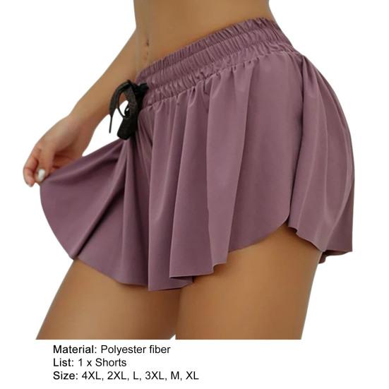 Женские шорты, износостойкие эластичные струящиеся байкерские шорты на шнурке, юбка для йоги