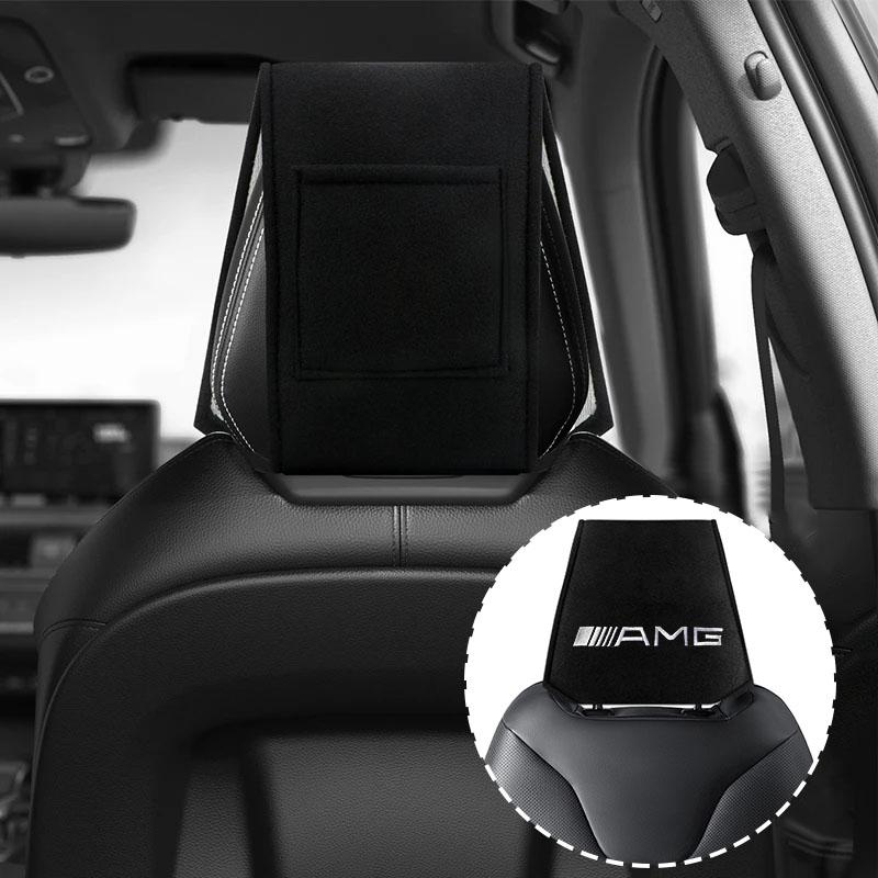 Защитные чехлы на подголовники автомобильных сидений Аксессуары для Mercedes Benz AMG W212 W205 W246 W177 W176 W213 GLC GLE GLS ML Лампа с лазерной проекцией логотипа