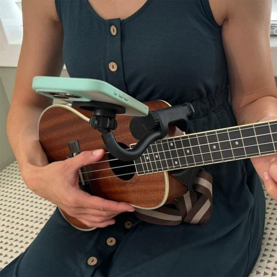 Magnetic Guitar Phone Holder Adjustable Clip Guitar Smartphone Mount for 6-8.8cm Thick Guitar