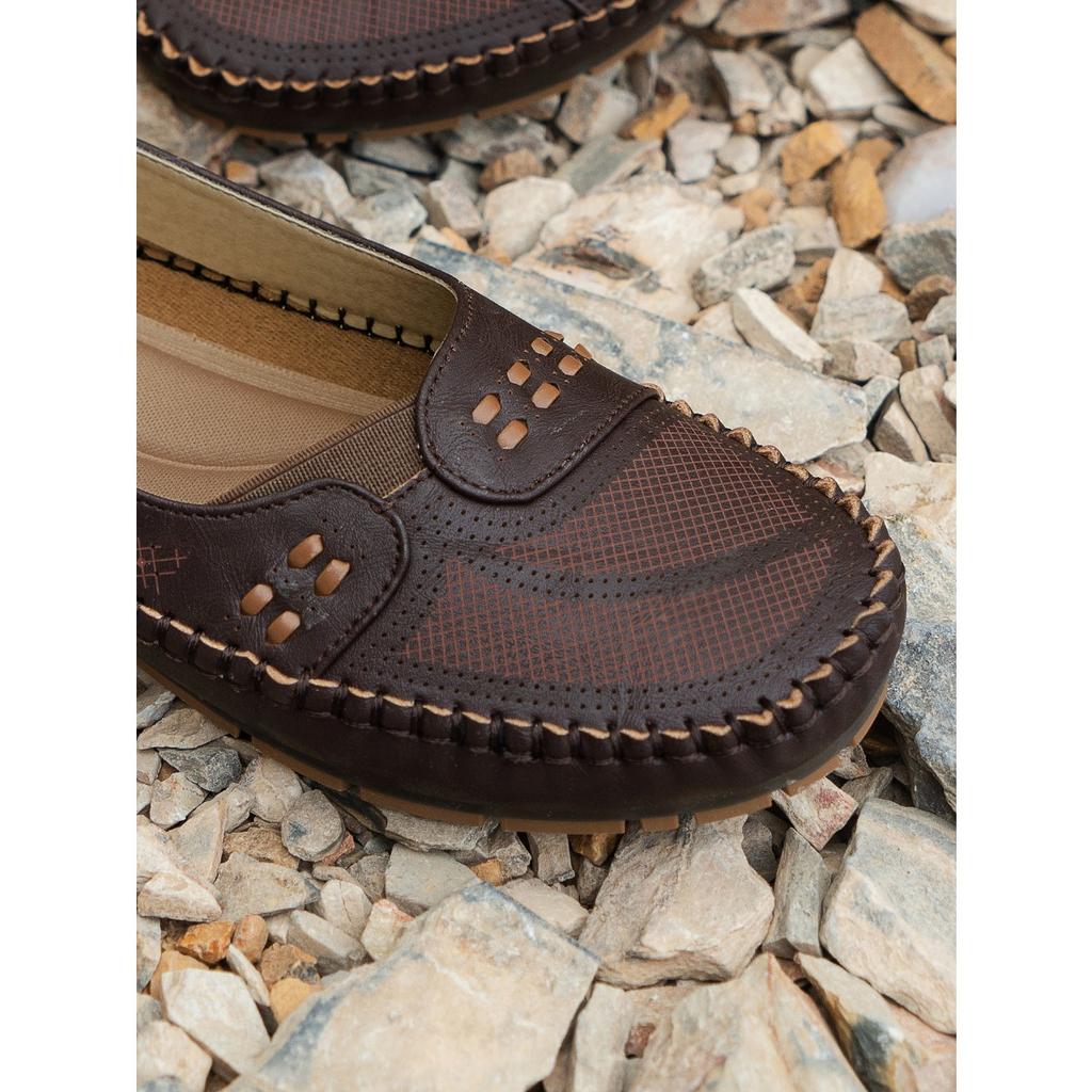 Швейные Лазерные Женские Лоферы на Плоской Подошве