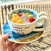 Очаровательная кухонная утварь на тему животных Милая керамическая кружка с 3D-тюленем/фигуркой пингвина внутри Синий океан Креативный офисный настольный стакан для кофе для женщин,