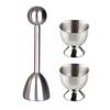 Egg Topper Cutter Stainless Steel Egg Cup Holder Eggshell Opener Cracker Cutter Boiled Egg Shell Opener Scissors Kitchen Gadgets