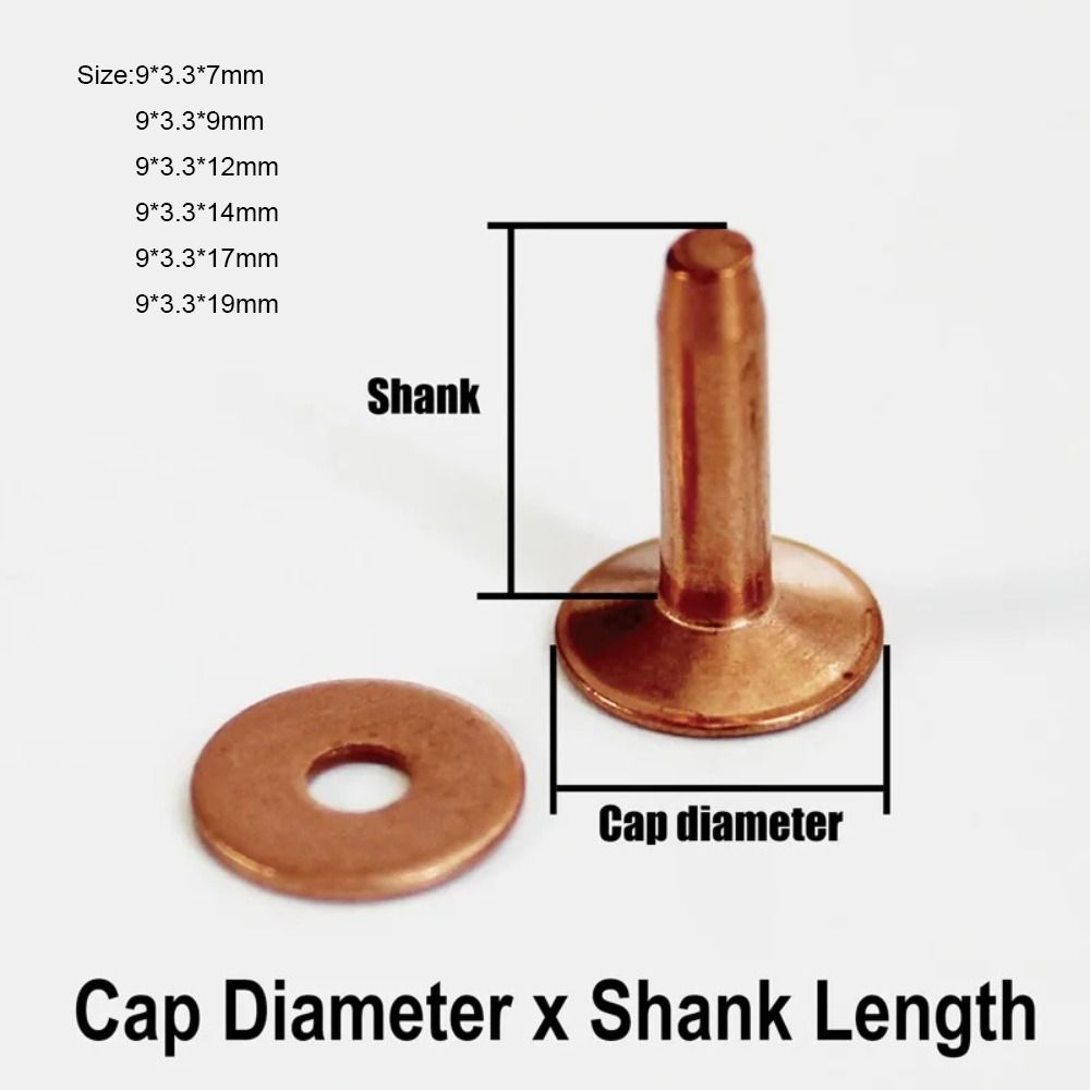100 шт. Шпильки, постоянные гвоздики, кожаные заклепки, застежки, уздечка из чистой меди