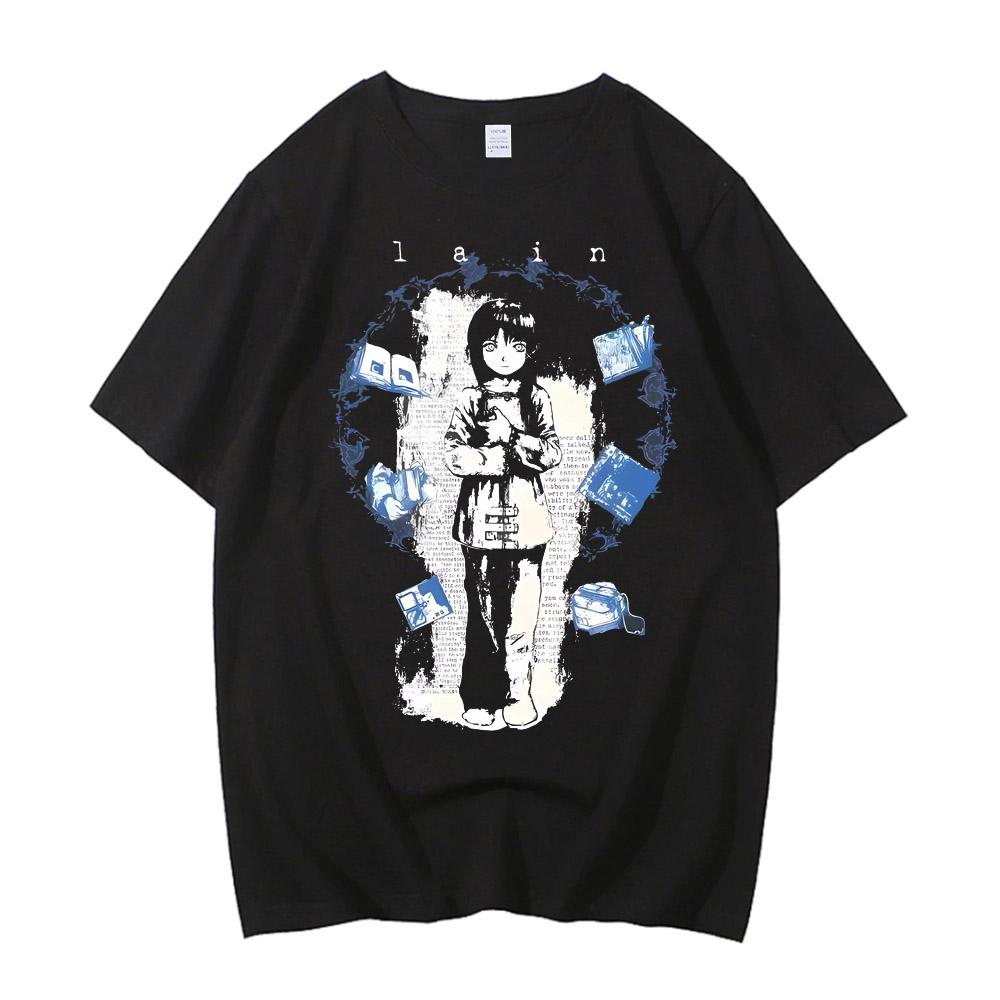 2024 Anime Serial Experiments Lain Graphic Print T Shirt Men Iwakura Manga Girl Sci Fi Short Sleeve Fashion T Shirt Women