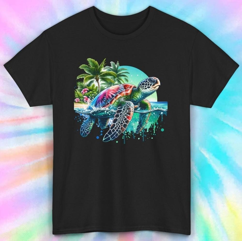 Sea Turtle Shirt | Tropical Beach Design | Colorful Nature Tee S-5XL Unisex T-Shirt