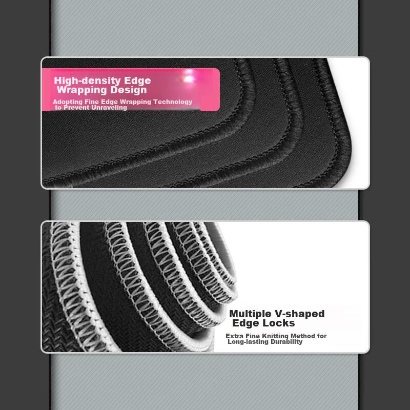 LESAILES Mouse Pad for And Office, Solid Color Large Computer Desk Mat, PS Shortcut Guide, Smooth Woven Edge-Banded Thickened, 800*300*3mm, Pink