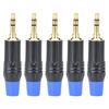 5PCS 3.5mm Jack Single Sound Track Male Audio Cable Adapter Plug DIY Stereo Connector
