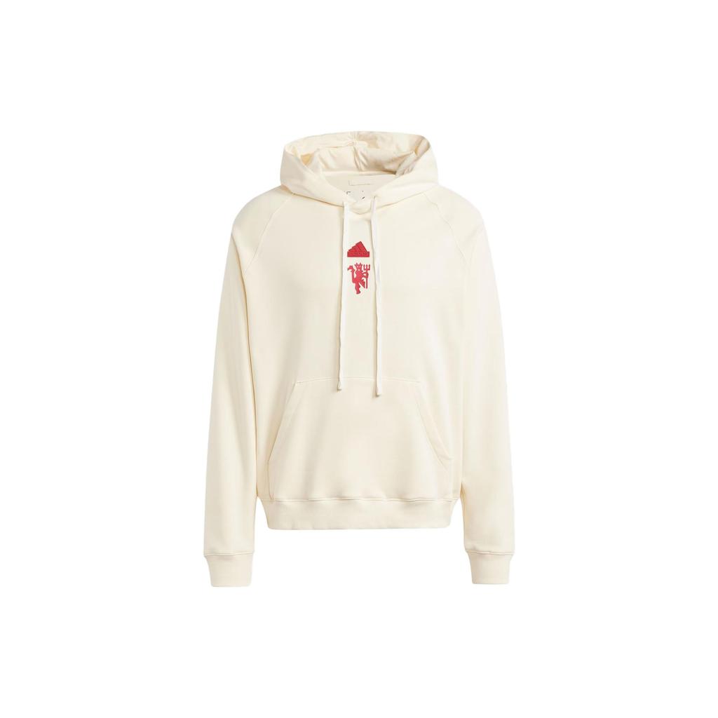 Adidas Manchester United Lfstlr Hoodie Cream White Men Streetwear IA8545