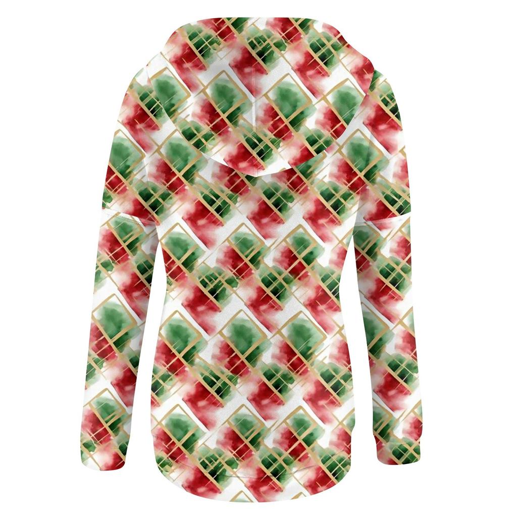 Женские повседневные модные принты с длинным рукавом на пуговицах пуловеры с капюшоном толстовки