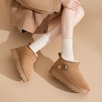 Женские ботинки, новые зимние дизайнерские ботинки 2024 года, женские теплые роскошные ботильоны на платформе, удобная модная обувь для женщин на открытом воздухе