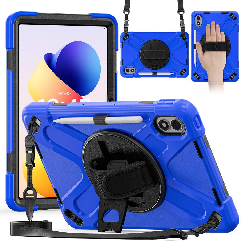 Rugged Case for Xiaomi Redmi Pad 2 Pro 2025 12.1" 25099RP13G 2509BRP2DG 360 Rotating Stand Heavy Duty Cover with Shoulder Strap