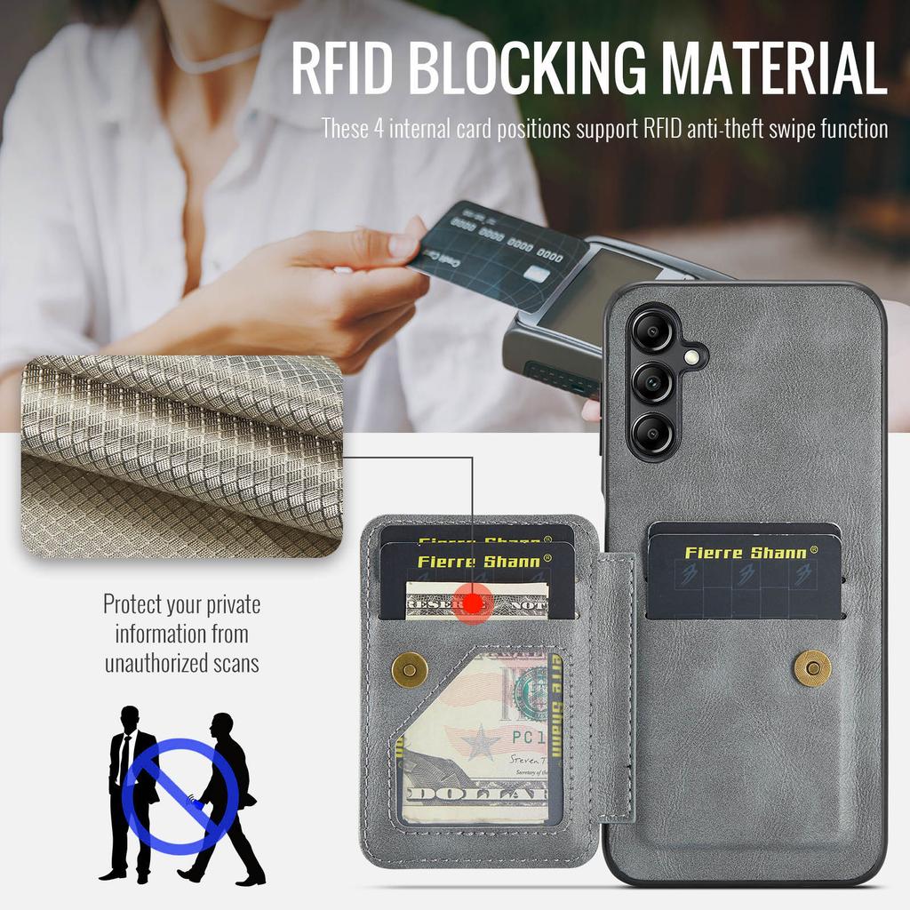 Чехол для Samsung Galaxy A55 5G из ПУ кожи+ТПУ Защитный чехол для телефона с держателем для карт