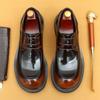 [Большие рекламные акции] Деловые повседневные кожаные туфли мужские с широкими ступнями британские глянцевые большие головки из коровьей кожи первого слоя дерби мужские туфли