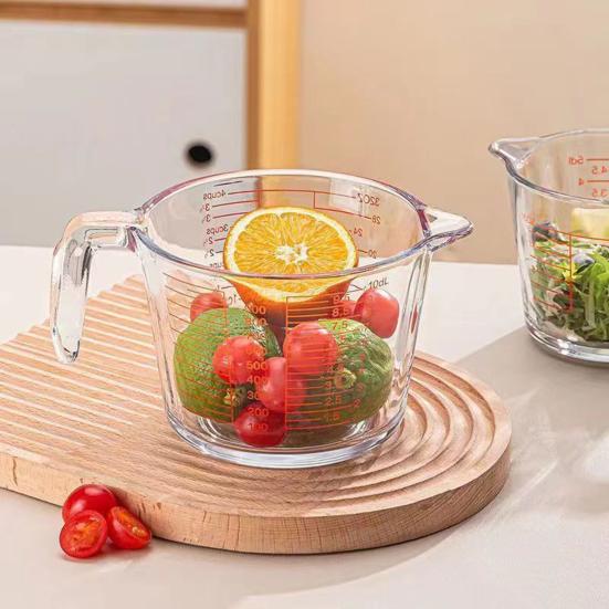 Стеклянный мерный стакан с ручкой и V-образным носиком, стеклянные кувшины для эспрессо, прозрачные