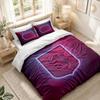 Bedding Set 1 Duvet Cover 2 Pillowcases Aston Villa Football Print Bedroom Home Decoration