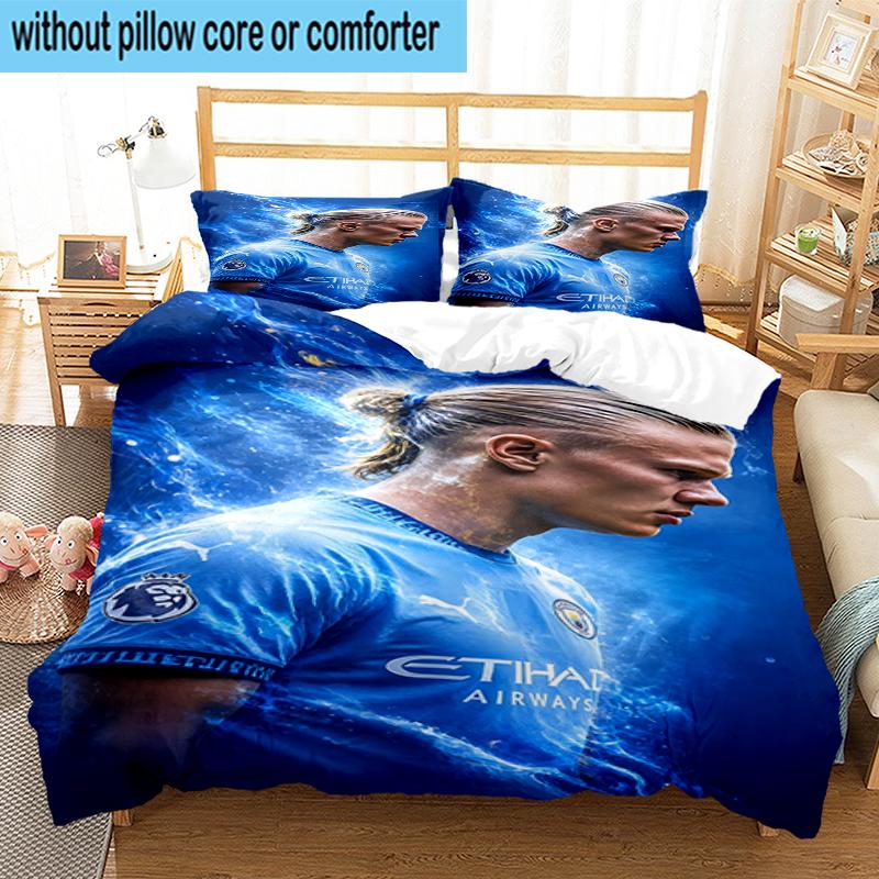3PCS Erling Haa-land's Electric Moment Bedding Set,Including 1pc Duvet Cover And 2pcs Pillowcases Perfect for Bedroom, Dormitory, Fan Christmas gift