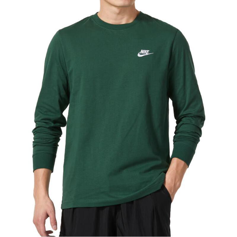 Nike T Shirts Men's Green Crew Neck Moderate Straight Fit AR5194-323