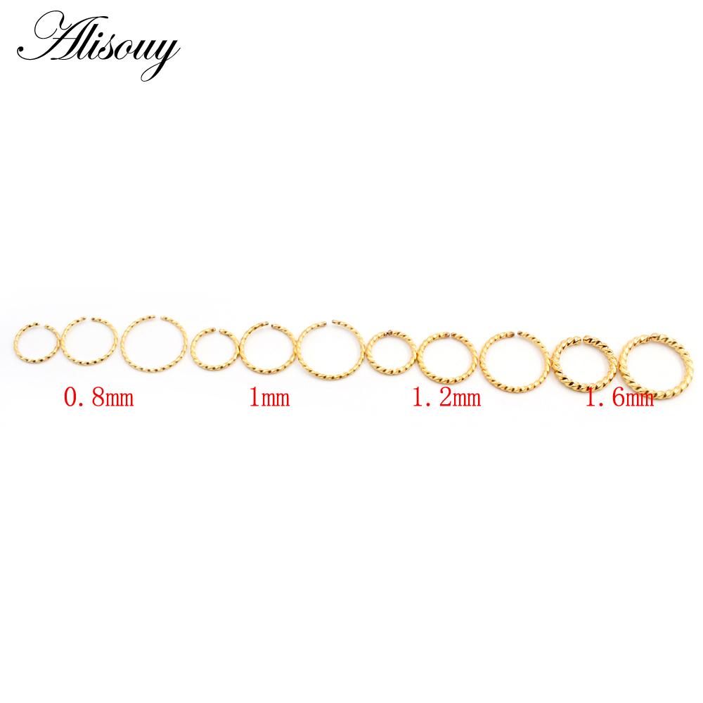 Alisouy 1 шт. 0,8/1/1,2/1,6 мм тонкое носовое кольцо септум глик ноздря лабрет пирсинг губы хрящ клипса из нержавеющей стали серьги-кольца