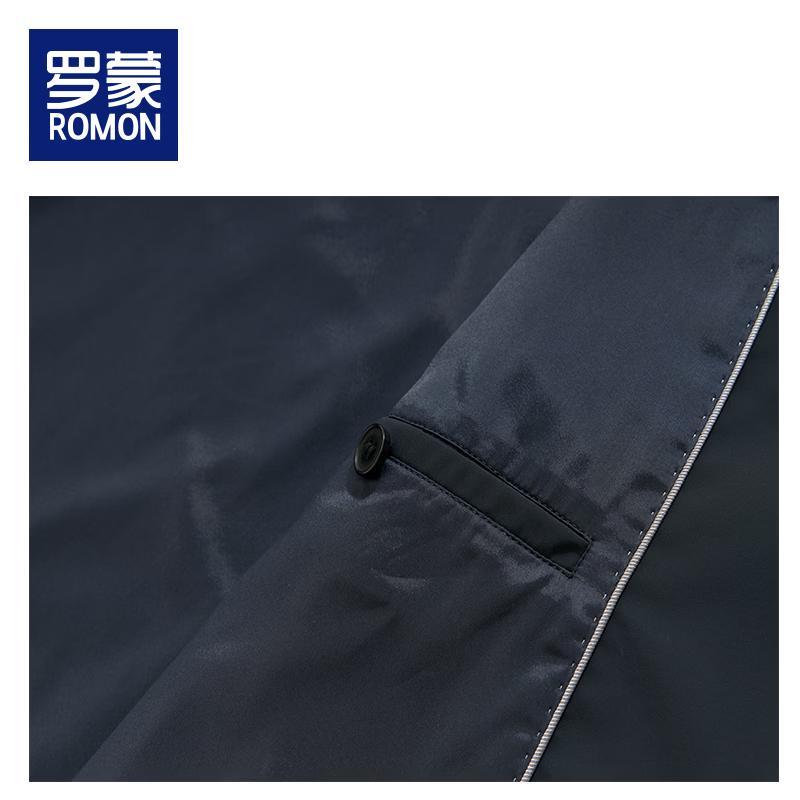 ROMON Men's Business Casual Detachable Hood Jacket