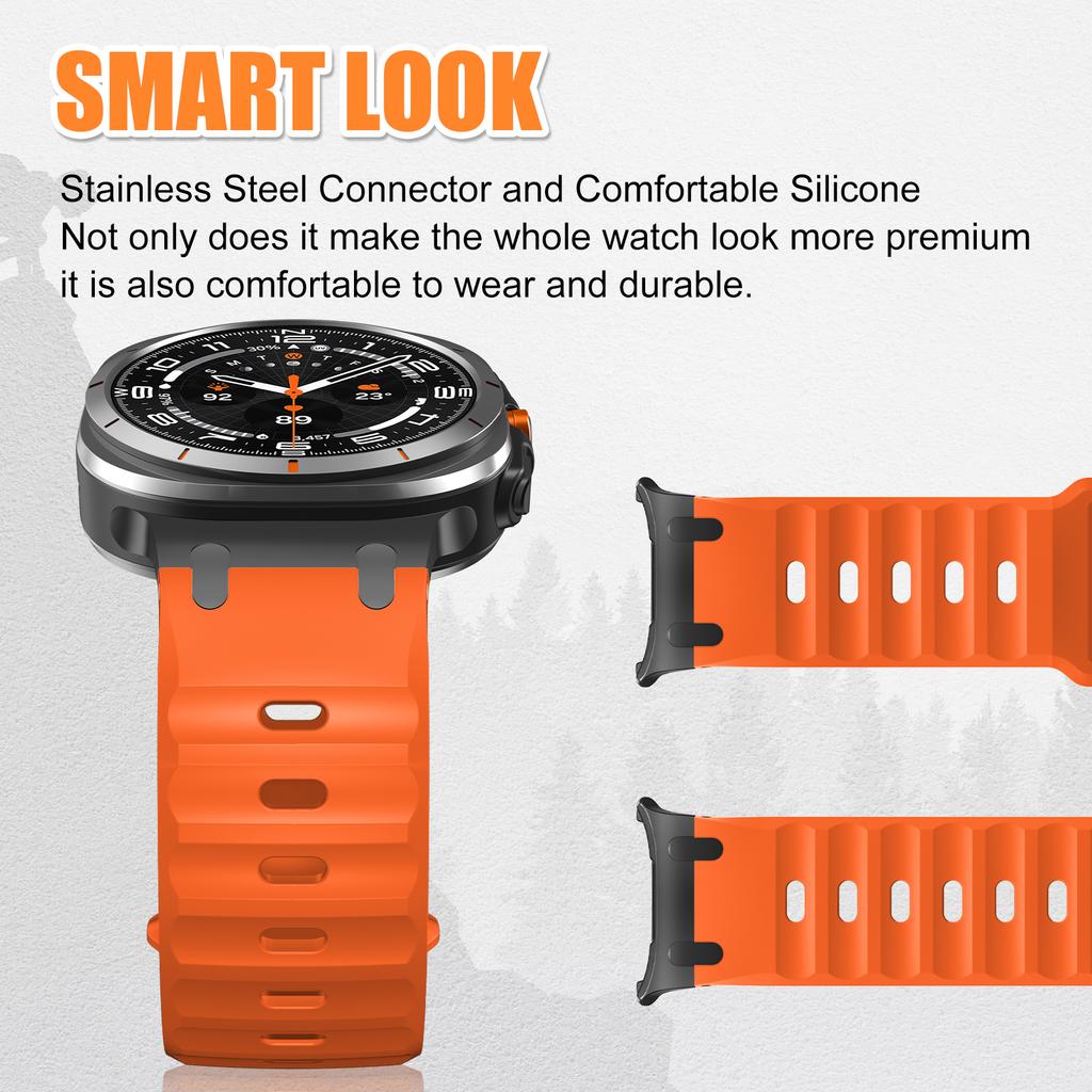 Sport Silicone Band For Samsung Galaxy Watch Ultra Strap 47mm Accessories metal belt Bracelet correa Galaxy Watch 7 Ultra 47 mm