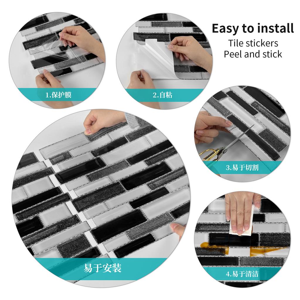 Мозаичная наклейка на плитку особой формы, кухонная плита маслостойкая водонепроницаемая самоклеящаяся ПВХ наклейка на стену обои