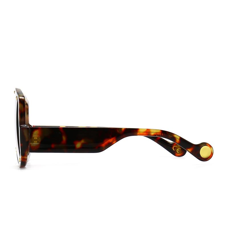 Европейские и американские современные ретро солнцезащитные очки в большой маске с широкими штанинами, инкрустированные заклепками 86599