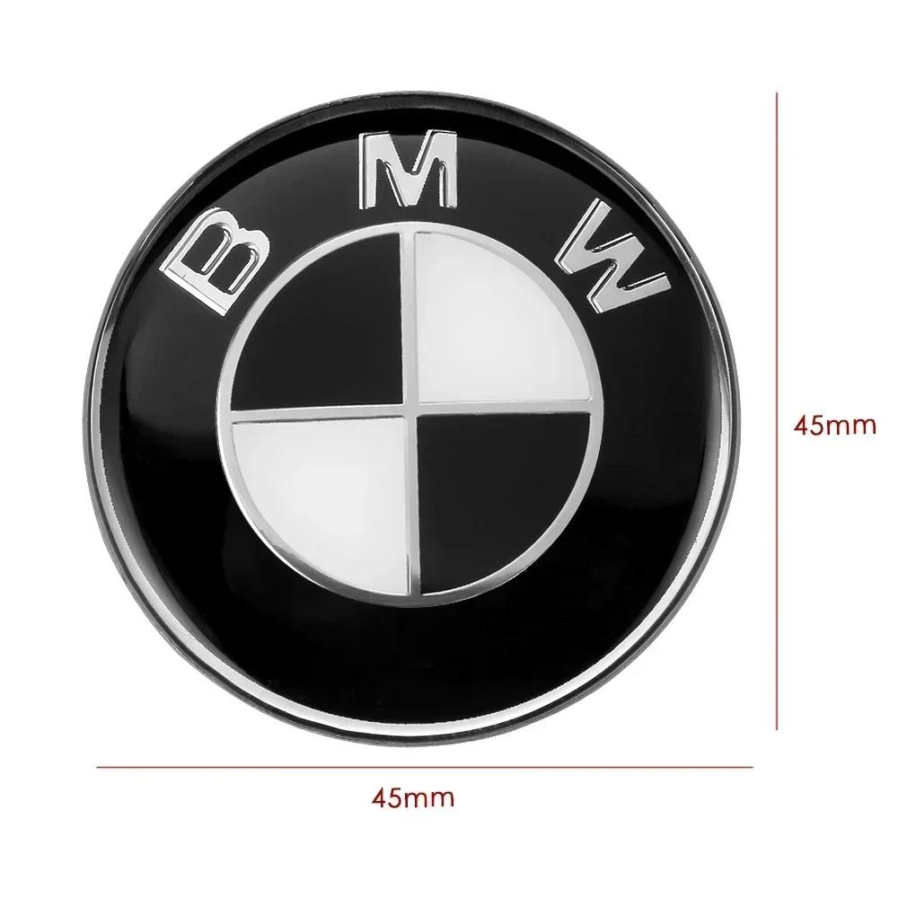 BABC1 For BMW 1Pcs 45mm Car Steering Wheel Badge Emblem Sticker Auto-Styling For BMW E36 E46 E53 E90 E60 E61 E93 E87 X1 X3 X5 X6 F30
