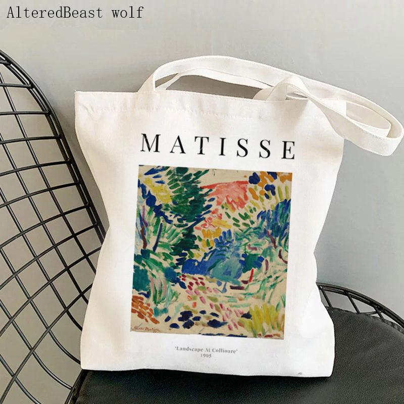 Женская сумка-шоппер Henri Matisse, цветная сумка с цветочным узором, Harajuku, парусиновая сумка-шоппер, сумка для девочек, сумка через плечо, женская сумка