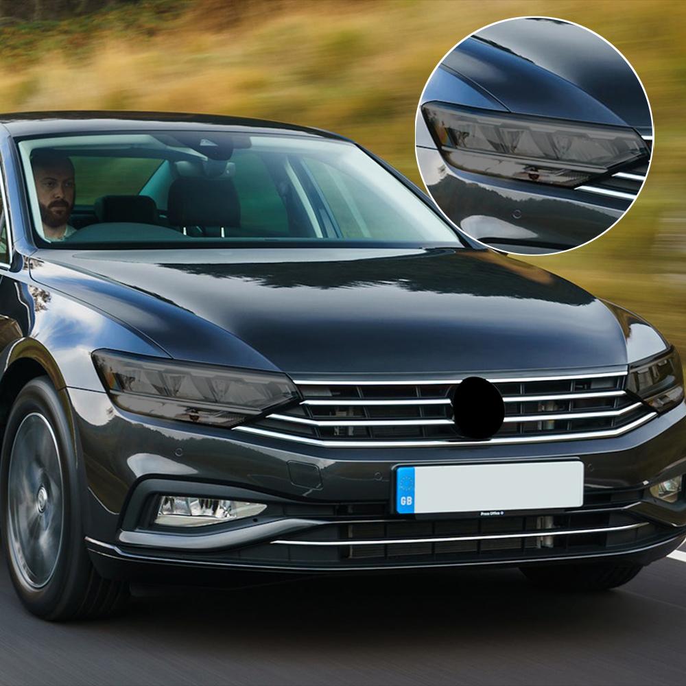 Затемненная Черная Готовая Защитная Пленка Для Фар Автомобиля Для Volkswagen Passat B8 B9 Универсал Антицарапающая Высокоглянцевая Автомобильная Виниловая Пленка