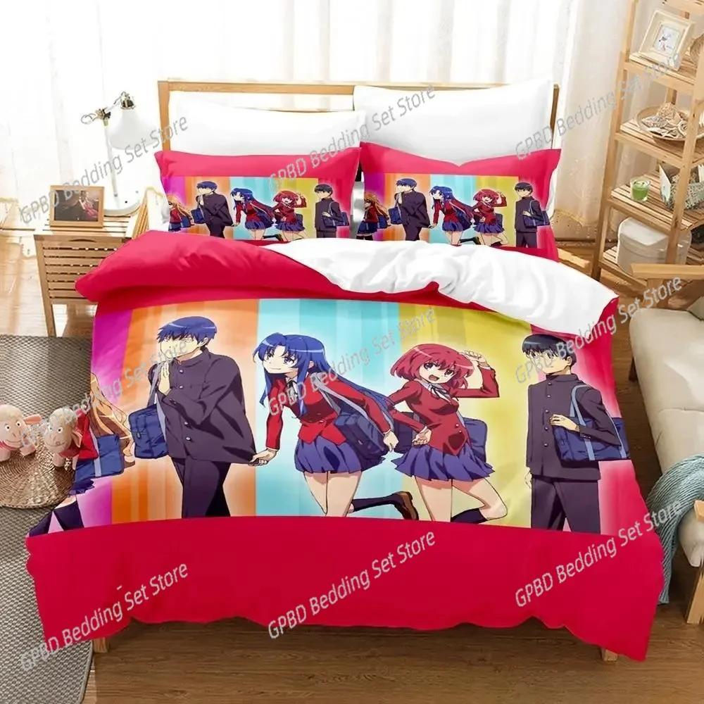 Комплект постельного белья Toradora Single Twin Full Queen King Size Bed Set Adult Kids Bedroom Duvet Cover Sets 3D Print Anime Bed Set