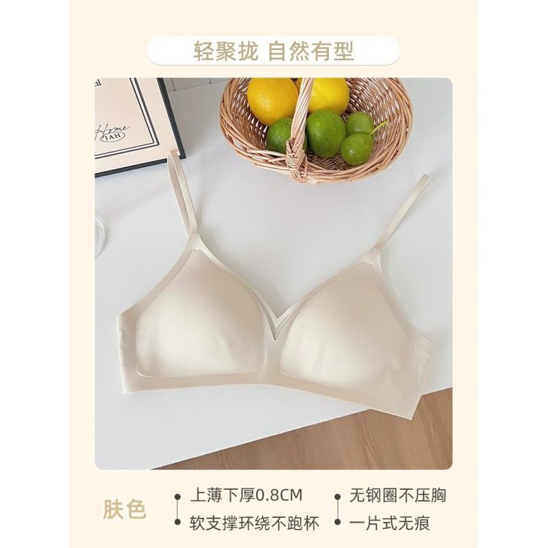 Womens Push Up Bra Triangle Cup Thin Seamless No Underwire Bralette Small Bust
