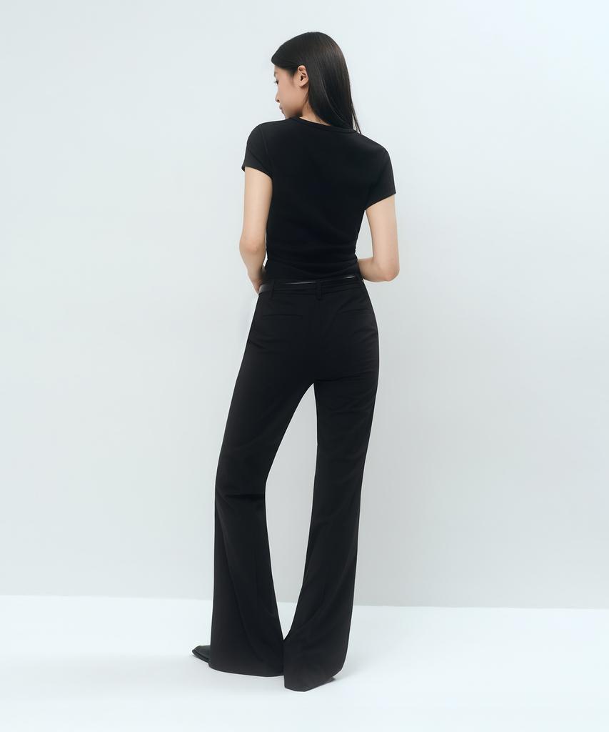 MUSINSA STANDARD WOMAN [Cooltandard] Women'S Low Rise Flare Slacks [Black]