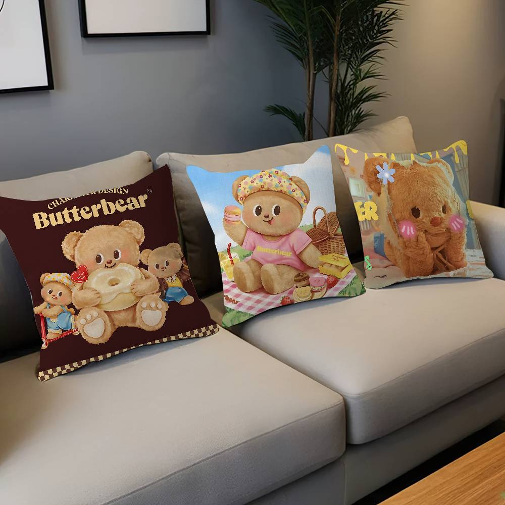 Cute B-Butter Bear 45*45Cm Cushion Cover Pillow Cover Decor Pillowcase Home Pillowcase For Couch Pillow