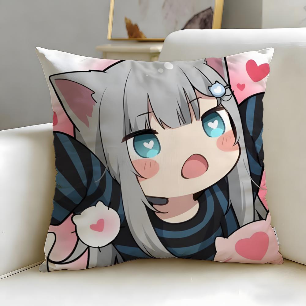 Популярная игра NEKOPARA Наволочка Мягкая Легко стирающаяся Наволочка для подушки Универсальная для дивана кровати путешествий и офиса