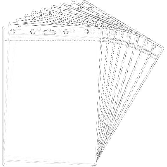 10 Pack Job Ticket Holders 8 1/2" x 11" Waterproof Zip Page Protectors Heavy Duty Dry Erase Document Storage Shop Ticket Holders