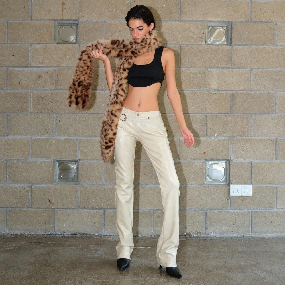 Thickened Design Leopard Print Scarf Soft Fluffy Texture Neck Warmer Scarf Winter Wear