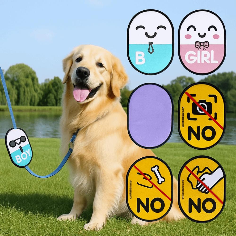 Waterproof Pet Social Stickers Cartoon Decorative Dog Social Reminder Sticker Double-sided Dog Identity Decals Pet Gatherings