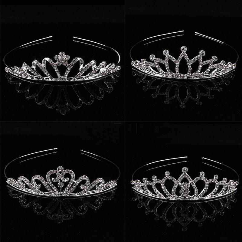 1 шт. Корона повязка на голову повязка на голову свадебная вечеринка диадемы для невесты принцесса кристалл дети девочки аксессуары для волос бусины