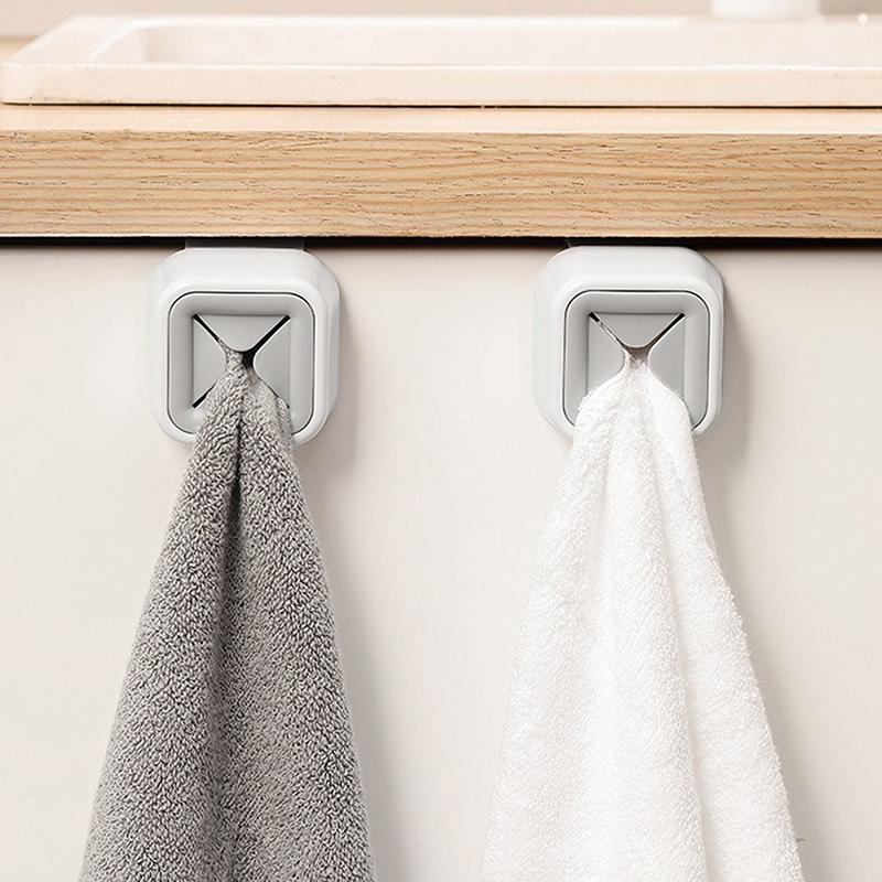 2 шт. Самоклеящийся держатель для полотенец, органайзер для ванной комнаты, стойка для хранения полотенец, зажим для мочалок, аксессуары для ванной комнаты, аксессуары для кухни