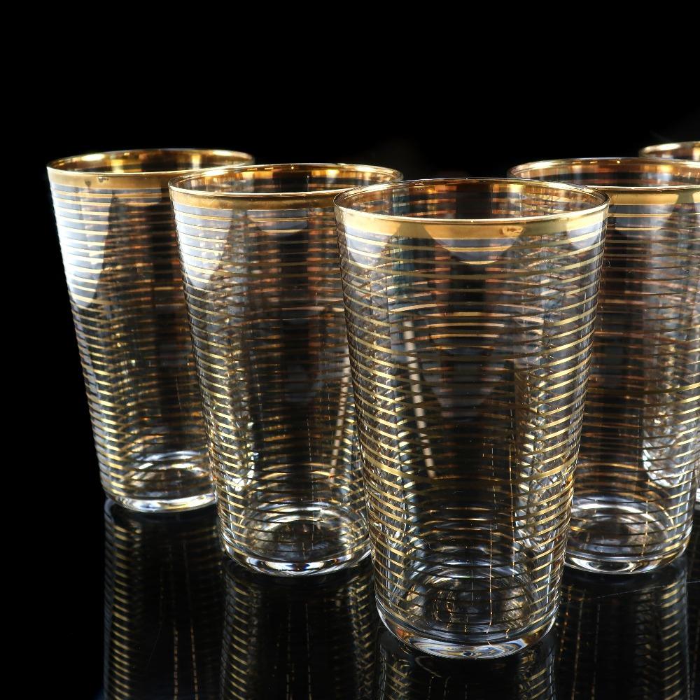 Baccarat Old Baccarat Gold Filigree Glasses (5 pieces) Tableware Glass _ Used
