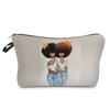 Women Black girl Print Cosmetic Bag Toiletries Organize Travel Storage Case 6397