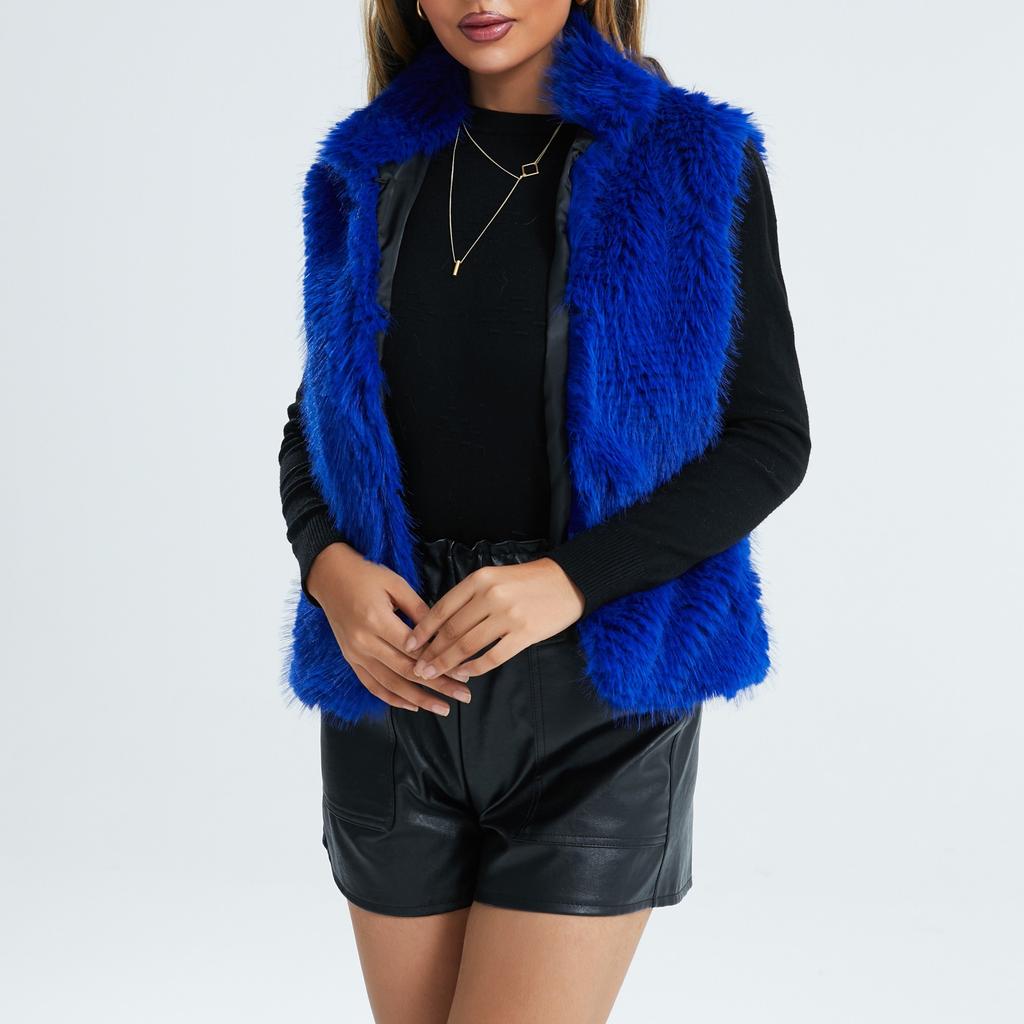 Женский осенне-зимний плюшевый теплый кардиган без рукавов