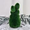 Artificial Moss Easter Bunny Ornament Realistic Flocking Green Rabbit Faux Greenery Home Office Holiday Party Spring Decoration Ornament