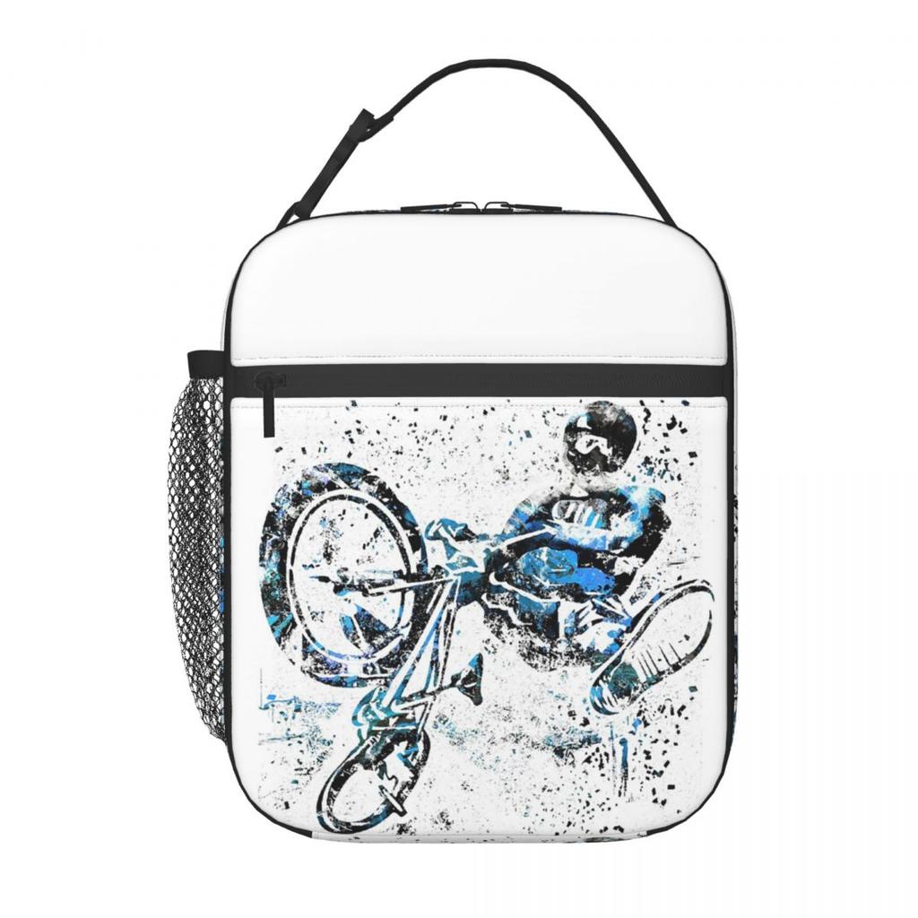 BMX Rider BMX Bike Insulated Lunch Bag for Women Children Portable Food Boxes Thermal Lunch Box Tote
