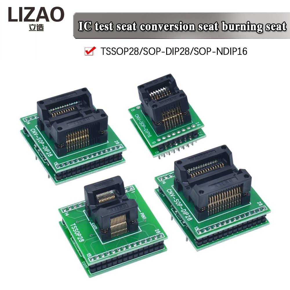LIZAO CNV-SOP-NDIP-16 28 IC Programming Adapter SOP16 SOP28 TSSOP28 to DIP Test Socket Converter